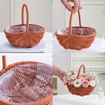 thumbnail image 4 of Small Woven Basket with Handle, Plastic Rattan Wicker Basket for Picnic, Harvesting, Home Storage And Decor, Splinter-free Brown, 4 of 8