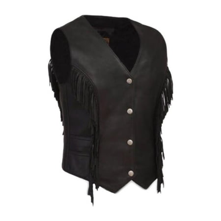 First Manufacturing Women's Apache Motorcycle Vest Black