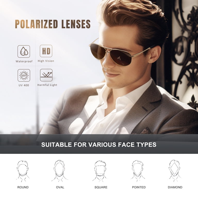 AOMASTE, Polarized Aviator Sunglasses, UV400 Protection  display picture 2