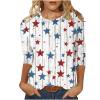 thumbnail image 7 of Gamivast Women's T-Shirts Happy Labor Day Letter Print Crew Neck 3/4 Sleeve Casual Tops Graphic Tees USA Flag Patriotic Holiday Outfits, 7 of 7