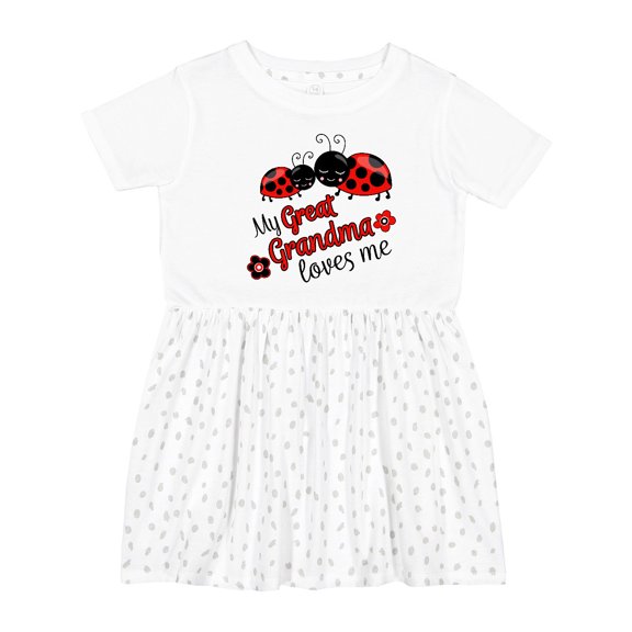 Inktastic My Great Grandma Loves Me with Cute Ladybugs Girls Toddler Dress