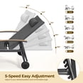 thumbnail image 6 of Harbweb Outdoor Chaise Lounge Chair Set of 4, 5-Position Adjustable Sun Tanning Chair with Pillow, Aluminum Patio Lounge Chair with Wheels & Armrests for Garden, Beach, Patio, Pool, Gray, 6 of 9