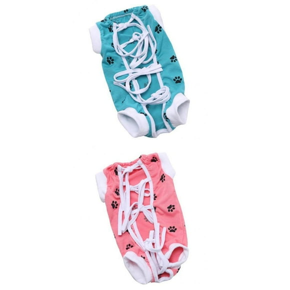 2 Piezas and dog Wound Dressing Body Suit Rosa / Azul S