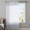 thumbnail image 4 of Blue Flower Sheer Curtains 84 Inches Long, Spring Modern Minimalist Country Floral Plant Light Filering Curtains, Breathable Simi Curtain Privacy Drapes for Living Room Bedroom Window Treatment, 4 of 9