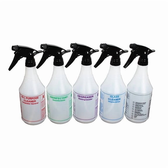 Tolco 24 oz. Plastic Preprinted Trigger Spray Bottle, PK5 130115