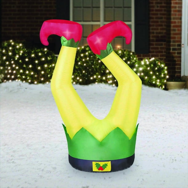 Elf Legs 3.5' Lighted Funny Inflatable Outdoor Christmas Decorations