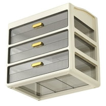 Hemoton Vanity Organizer with Drawers Cosmetics Organizer Storage Cosmetic Display Case for Makeup Brush Hair Accessories Lipstick and Jewelry (3 Tier)