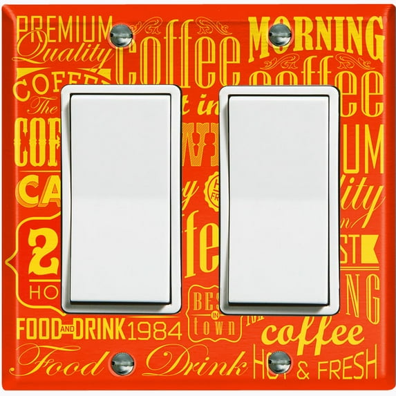 Metal Light Switch Plate Cover Cafe Diner Coffee Sign Orange COF038