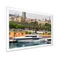 thumbnail image 2 of Designart "Mediterranean Port Anchored Yacht" Boat Picture Framed Wall Art Living Room, 2 of 5