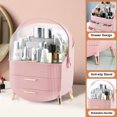 thumbnail image 5 of Wdmiya Makeup Organizer and Storage, Cosmetics Skincare Organizers with Transparent Lid, Cosmetics Makeup Storage，Gifts Suitable for Girls or Women, Pink, 5 of 11