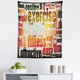 thumbnail image 1 of Fitness Tapestry, Grungy Framework with Different Words Healthcare Concept Diet Endurance Exercising, Fabric Wall Hanging Decor for Bedroom Living Room Dorm, 5 Sizes, Multicolor, by Ambesonne, 1 of 1