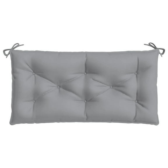 Claire Outdoor Cushion for Bench, Button Tufted Gray Fabric, 59 Inch
