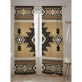 thumbnail image 5 of Sheer Curtains 84 inches Long, Southwest Ethnic Style Brown Tribe Retro Geometric Light Filtering Sheer Window Curtains Rod Pocket Voile Drapes for Bedroom Living Room, 52"W x 84"L 2 Panels, 5 of 7
