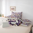 thumbnail image 6 of Homewish Countryside Flower 7-Piece Bedding Comforter Set,Rustic Botanical Floral King Bedding Sets,Purple Orange Beige Bed Sheets For Girls Teens,Ultra Soft Home Decor Reversible, 6 of 8