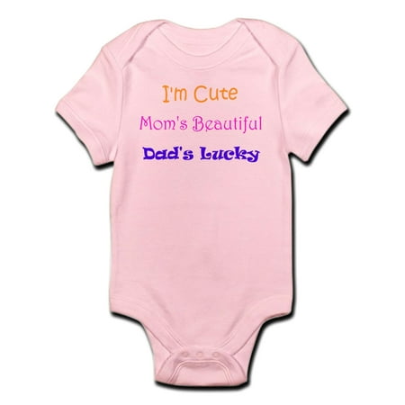 

CafePress - I m Cute Mom s Beautiful Dad s Lucky Body Suit - Baby Light Bodysuit