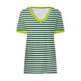 thumbnail image 4 of gakvbuo Plus Size Summer Tops For Women Tops Dressy Casual Tunic Tops To Wear With Leggings Women's Patchwork Short Sleeve Tops V Neck Casual Packets Shirts Loose Blouse, 4 of 5