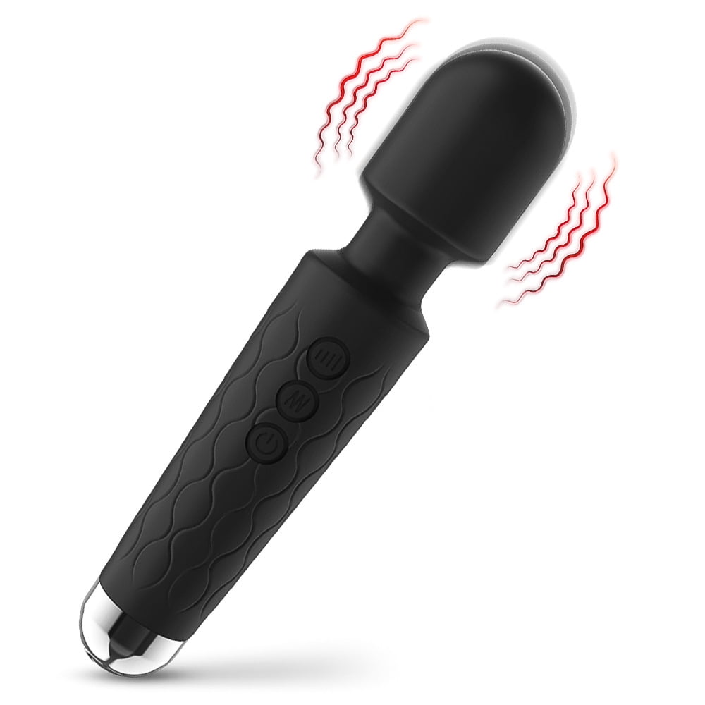 Rulwuck 10 Mode Handheld Cordless Full Body Deep Tissue Massager w/ USB Cable & Instructions, Black