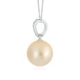 thumbnail image 2 of ANGARA Golden South Sea Cultured Pearl & Diamond V-Bale Pendant in 14K White Gold for Women | June Birthstone, Birthday, Anniversary, Jewelry Gift for Women | Pearl Necklace, 2 of 8