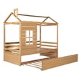 thumbnail image 5 of Twin Size House Bed Wood Bed with Twin Size Trundle ( Natural ), 5 of 9