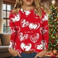 thumbnail image 4 of Craaazy Valentine T-Shirts for Women Fashion Round Neck Casual Long Sleeve Heart Printed Tops Gifts, 4 of 6