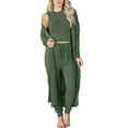 thumbnail image 2 of Ensemble Pyjama Ensemble Lounge Set Long Cardigan Ensemble Cardigan Pantalon Ensemble Pyjama Femmes Ensemble Automne Hiver Tenue de Maison Ensemble 3 Pièces Loungewear Ensemble Pantalon Cardigan Ensemble OD Vert, 2 of 6