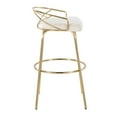 thumbnail image 2 of Charlotte Glam 30" Glam/Art Deco Fixed-Height Barstool with Swivel in Gold Metal and Cream Velvet with Round Footrest by LumiSource - Set of 2, 2 of 4