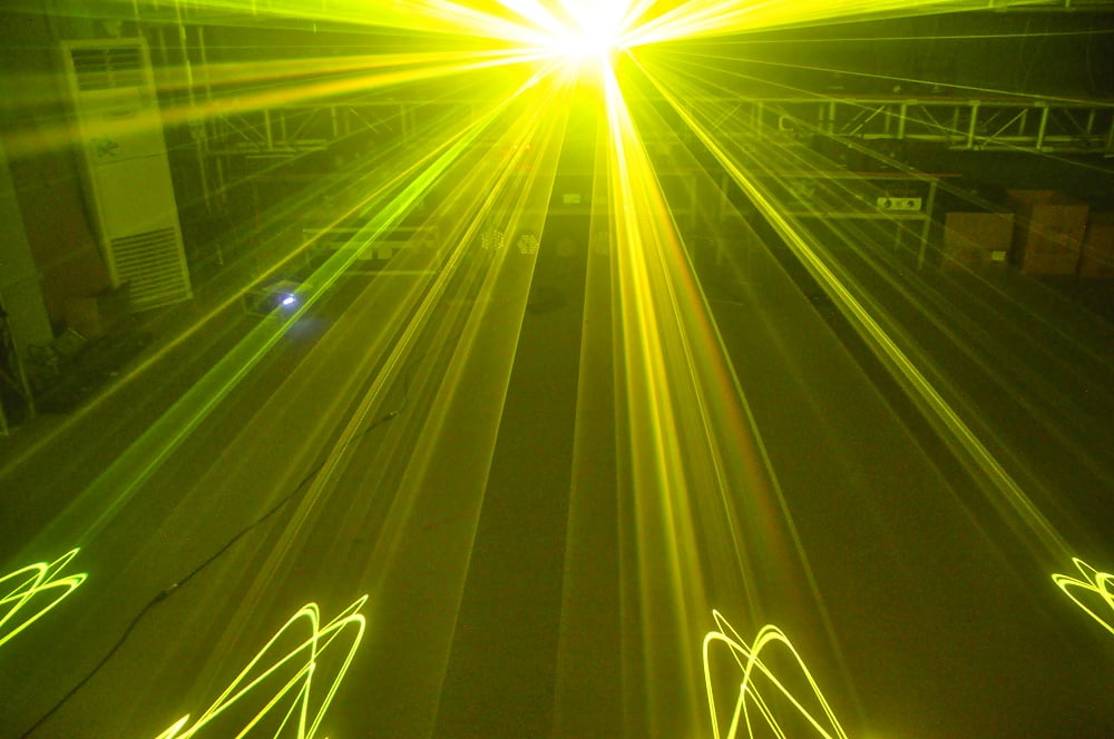 1.8W RGB Laser Projector 4-Lens  Beam Stage Light DJ Lighting for Club Event Show