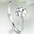 thumbnail image 5 of Unisex Adjustable Opening Four Leaf Clover Ring Copper Electroplated Geometric Index Finger Ring Color Gold For, 5 of 6