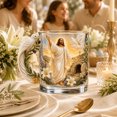 thumbnail image 2 of Yangka Kitchen Themed Glass Mug, Religious Jesus Print Coffee Cup with Sculpted Dove Handle, Elegant Holiday Drinkware for Easter and Christmas Table Decor, 2 of 6