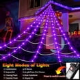 thumbnail image 5 of Uesreaxy Halloween Decorations Outdoor, 200 LED Halloween Spider Web with 79" Giant Plastics Spider for Halloween Yard Decorations, 5 of 8