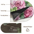 thumbnail image 2 of Spring Pink Roses Bathroom Rug Washable 2x3 Entryway Rug Non Slip Pastoral Eucalyptus Leaves Brown Wooden Front Door Mat Low Pile Indoor Doormat Throw Floor Carpet for Kitchen Bedroom Entrance, 2 of 8