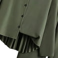 thumbnail image 6 of Auroural Girls 2 Piece Sets 10-12 Boys Girls Tow Piece Casual Matching Outfit Lapel Shirt Button Front Shirt Pleated Hem Elastic Waist Wide Leg Pants, 6 of 7
