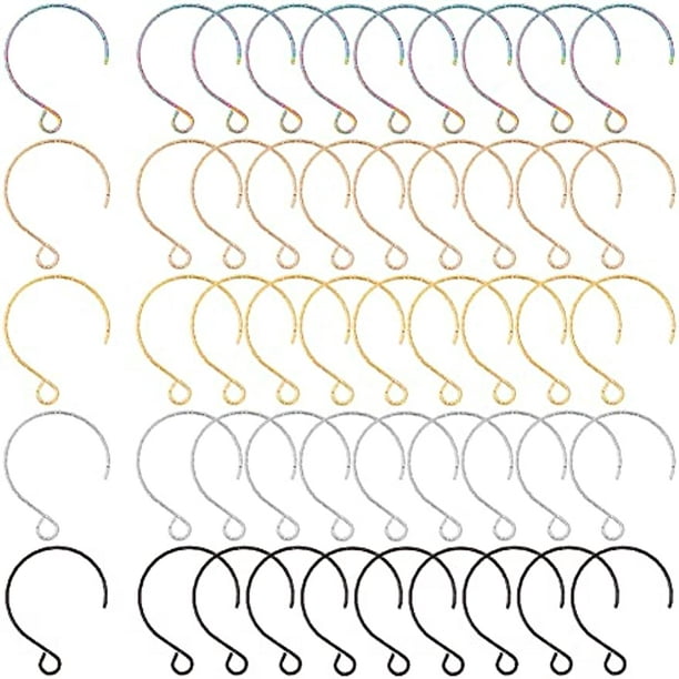 Wholesale DICOSMETIC 50Pcs 5 Colors French Hook Earring Golden Ear Wire Fish  Earring Hook Ear Wire Connector Hook with Horizontal Loop Stainless Steel  Earring Hook for DIY Earring Jewelry Making 