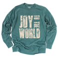 thumbnail image 6 of Joy To The World Block Distressed - Women's Garment Dyed Long Sleeve Graphic T-Shirt, 6 of 10