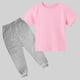 thumbnail image 3 of Conjunto de Pantalones de Dos Piezas con Pierna Flare Y Cintura Alta para Niñas, Vestido de Verano de Manga Corta en Ropa de Niños de Color Sólido, 3 of 6