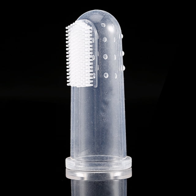 Cepillo de dientes de dedo suave de silicona, cepillo de masaje limpio de goma para bebés