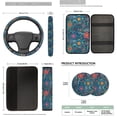 thumbnail image 7 of Binienty Boho Floral Car Seat Covers Full Set with Armrest Cushion Non-slip Auto Seat Belt Shoulder Strap Covers Headrest Covers Coasters Car Interior Decor Set 14 Pieces, 7 of 7