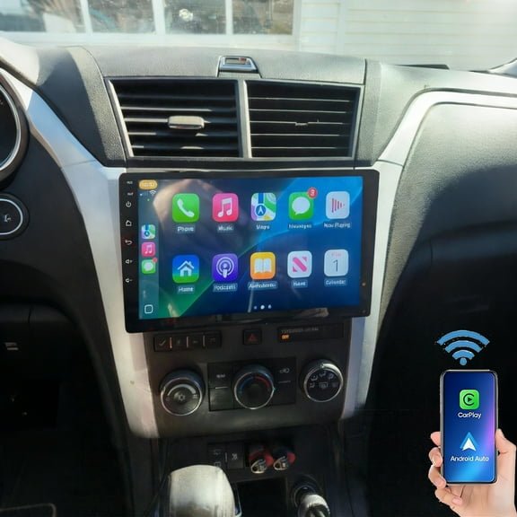 Eforcase Car Stereo Radio for Chevrolet Traverse 2008-2012 with Wireless Carplay Android Auto, 10.1" IPS Touch Screen Car Radio Support GPS Navi/Bluetooth/WiFi/Mirror Link/FM/Backup Camera/SWC