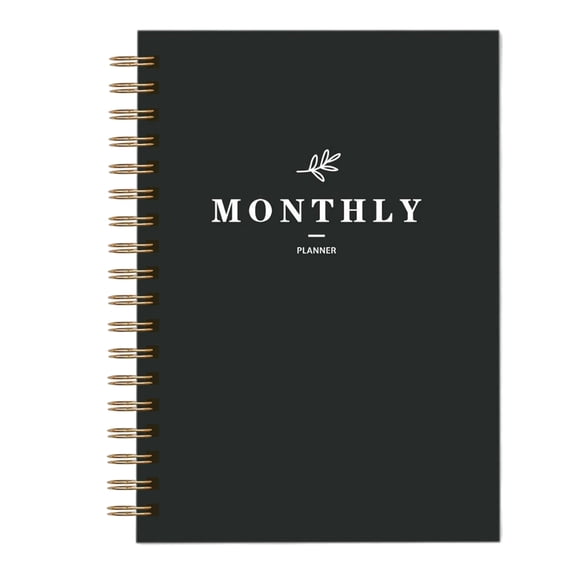 Daily Planner Undated - A5 To Do List Notebook Hourly Schedules, Spiral Appointment Planner for Women and Men, PVC Hardcover, Inner Pocket, Elastic Closure