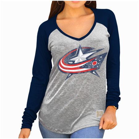 UPC 887722539458 product image for Columbus Blue Jackets Original Retro Brand Women's Lightweight V-Neck Long Sleev | upcitemdb.com
