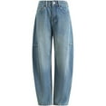 thumbnail image 5 of EMMIOL Women Hip Hop Baggy Jeans Wide Leg Mid-Low Waist Jeans Loose Boyfriends Jeans 90s Vintage Denim Pants Barrel Jeans, 5 of 5