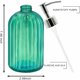 thumbnail image 2 of Juego de 2 dispensadores de jabón de vidrio, dispensadores de jabón líquido de 400 ml con bomba, dispensadores de loción y jabón rellenables para cocina, baño, lavadero, hotel (verde), 2 of 5