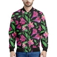 thumbnail image 3 of Chaqueta con cremallera y estampado de flores de alstroemerias para hombre, sudadera étnica con estampado 3D, chaqueta informal de calle, abrigo de manga larga con cremallera, 3 of 5