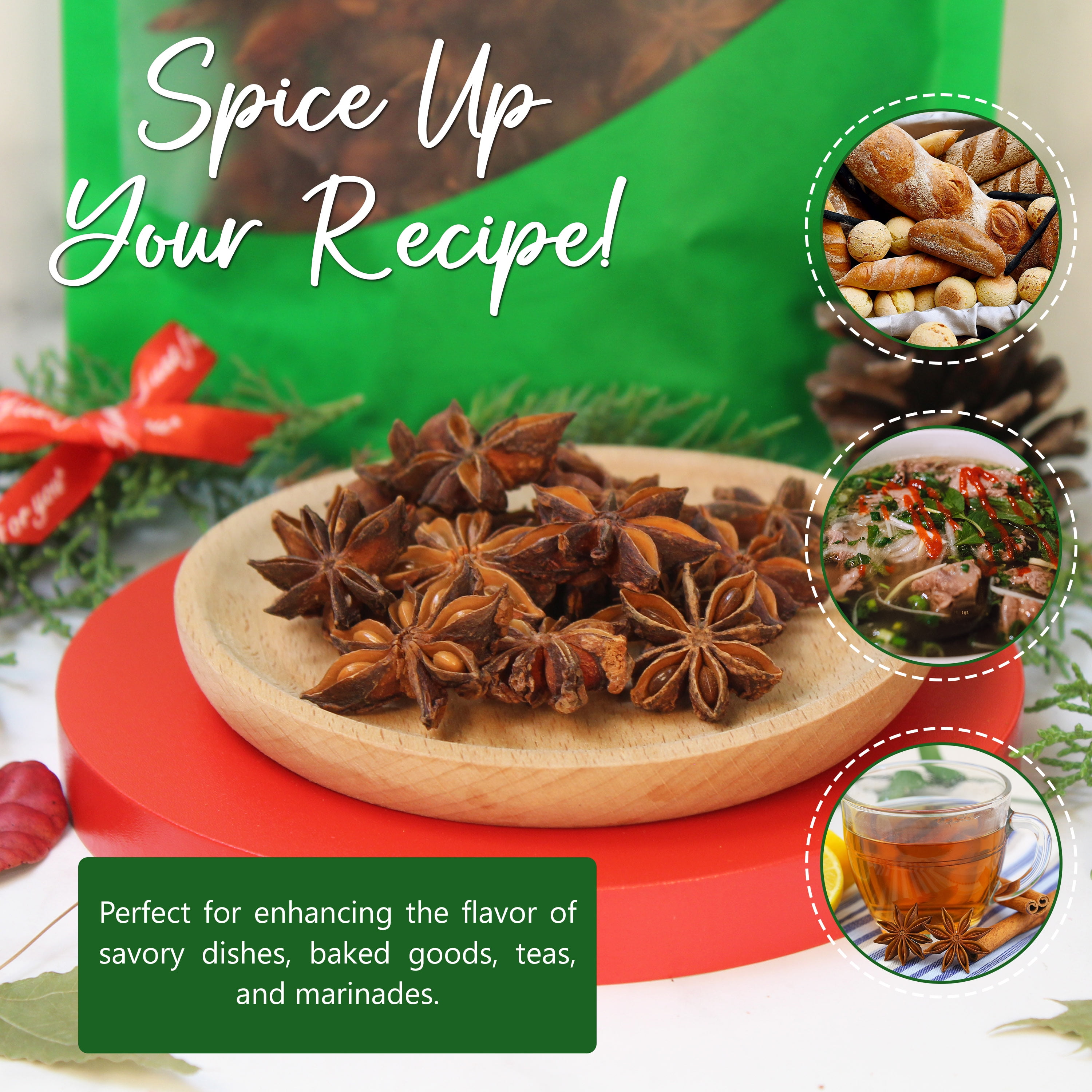 NPG Whole Star Anise Seeds Pods 16 Ounces, 100% Natural Whole Chinese Anise Star Pods Sun Dried Spice, Anis Estrella/Badian Khatai/ Illicium Verum, Widely Used for Baking, Cooking, and Tea