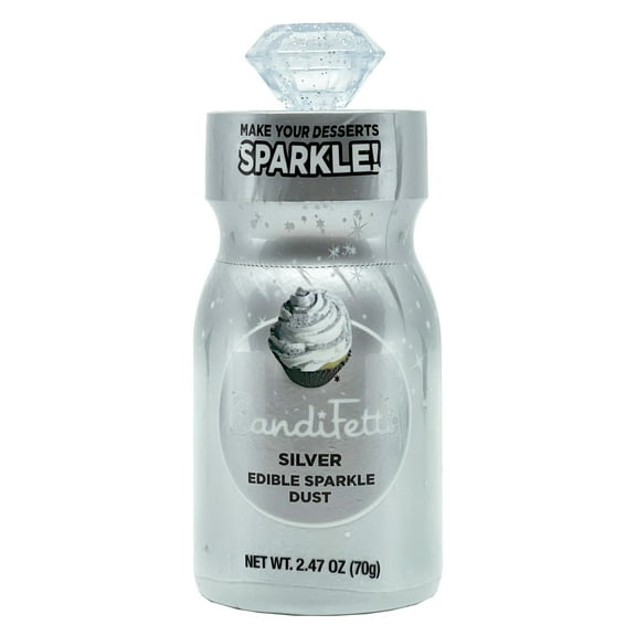 CandiFetti Edible Décor Silver Sparkle Dust, 2.47 oz