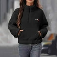 thumbnail image 5 of Fewfanhot Fall Outfits for Women 2025 Sherpa Fleece Half-Zip Pullover Cozy Warm Long Sleeve Sweatshirt Outerwear with Pockets, 5 of 7
