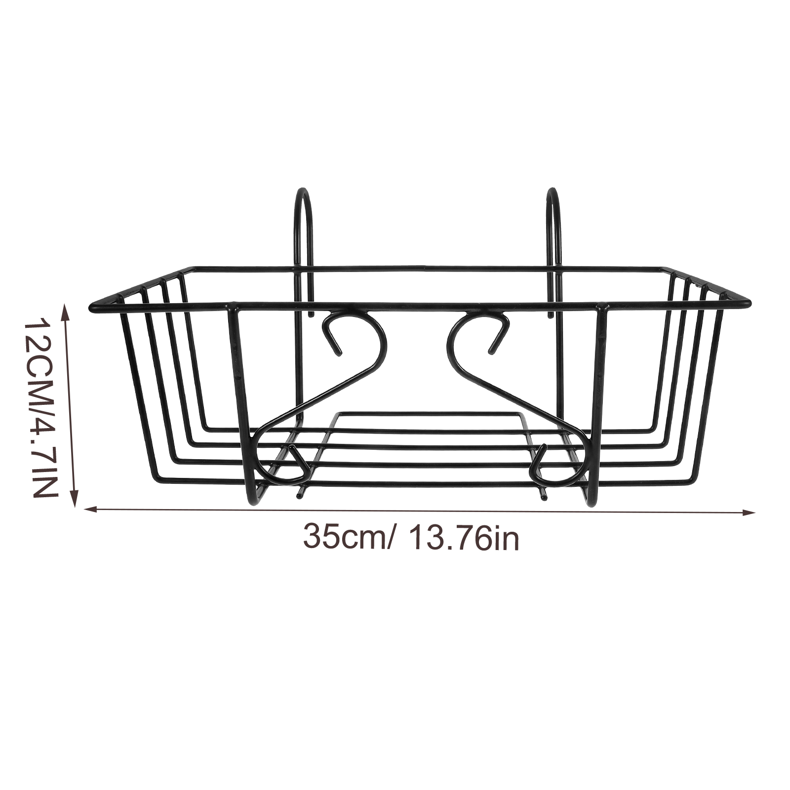 Tineasur 2Pcs Balcony Hanging Basket Metal Plant Holder Black Fence Rail Flower Display