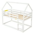 thumbnail image 5 of Aukfa Twin-over-Twin Bunk Bed - Wood Bunk Bed with House Roof for Kids - White, 5 of 8