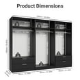 thumbnail image 4 of MADESA 6 Doors 4 Drawers Wardrobe Set Armoire Closet Bedroom Storage Cabinet with Shelves and Hanging Space 94"L Wooden Clothing Organizer Unit - Black, 4 of 13