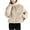 Khaki, variant on Women's Cold Weather Plus Size Puffer Jacket Casual Splicing Hooded Drawstring Solid Color Short Jacket Packable Puffer Jacket(Khaki M)